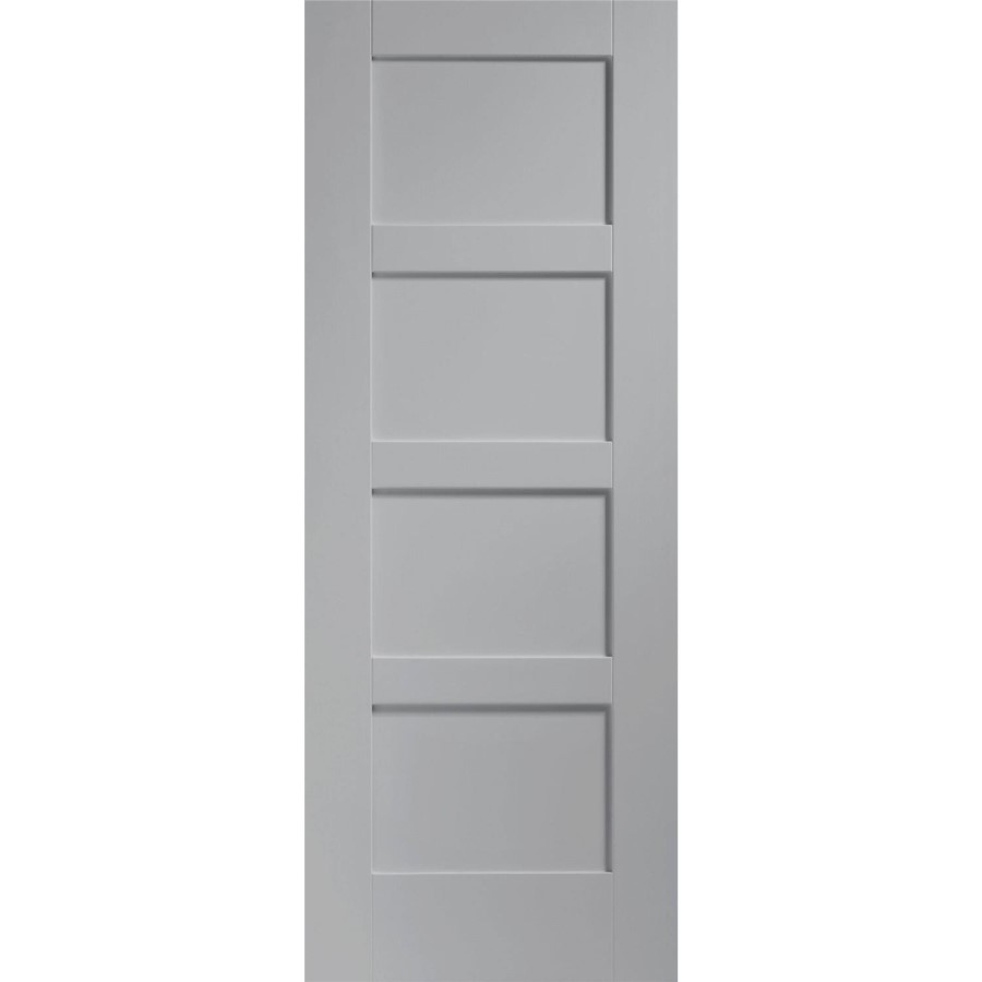 Shaker 4 Panel Internal White Primed Door - White Primed, 1981 x 762 x 35 mm