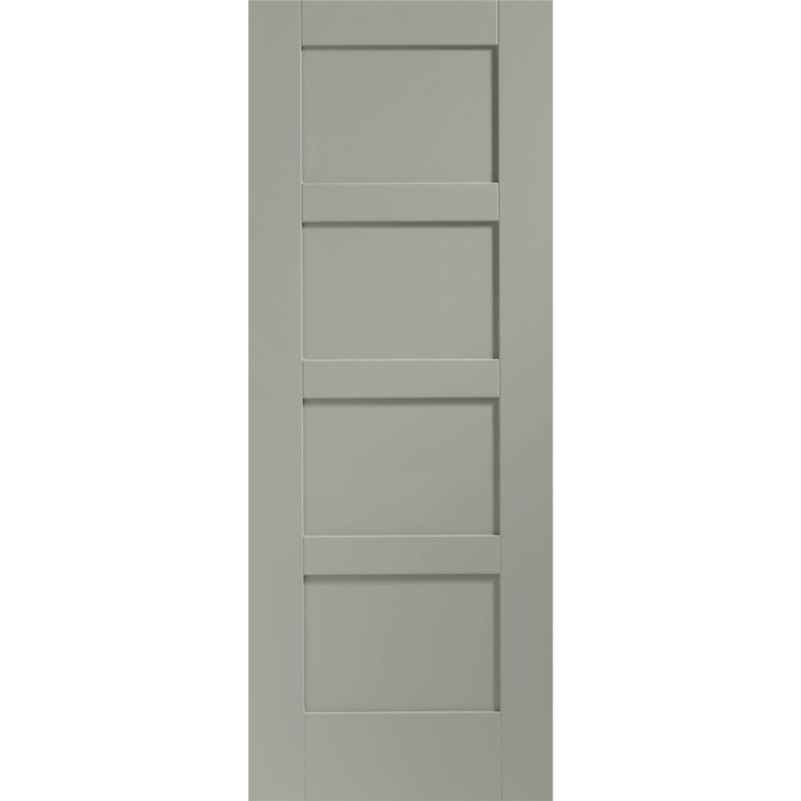 Shaker 4 Panel Internal White Primed Door - White Primed, 1981 x 762 x 35 mm