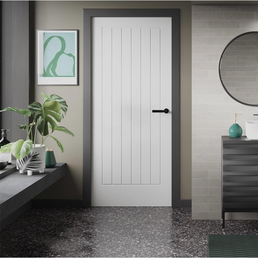 Internal White Primed Suffolk Fire Door - 1981 x 838 x 44 mm, White Primed