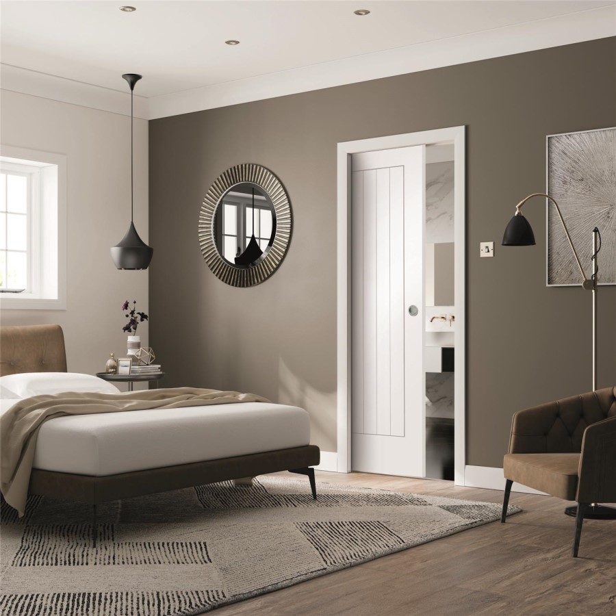 Internal White Primed Cottage FD30 Fire Door - 2040 x 826 x 44mm - Suffolk - XL Joinery
