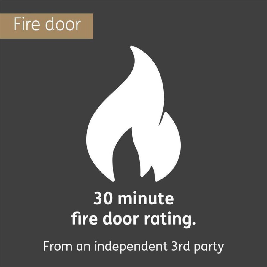 Internal White Primed Cottage FD30 Fire Door - 2040 x 826 x 44mm - Suffolk - XL Joinery