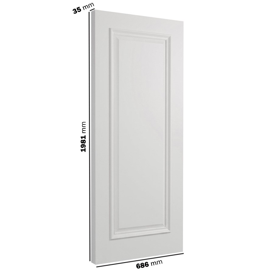 Internal White Primed Door with Raised Mouldings - 1981 x 686 x 35mm - Wellington - XL Joinery