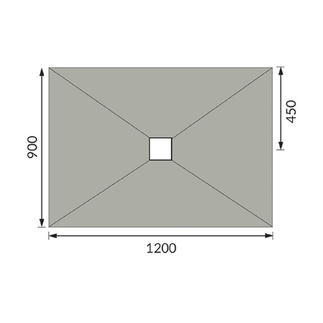 Wet Room Shower Tray Former 1200x900mm Rectangular Level Acess with Square Centre Drain - Live Your Colour