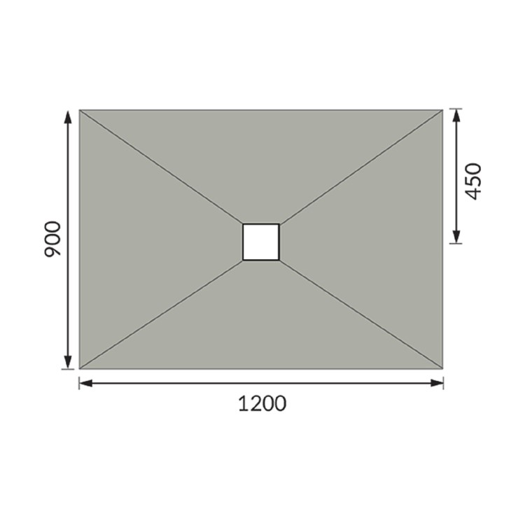 1200x900mm Wet Room Shower Tray Former with Square Centre Drain - Live Your Colour