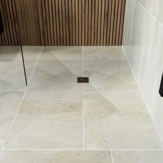 Wet Room Shower Tray Former 1200x900mm Rectangular Level Acess with Square Centre Drain - Live Your Colour