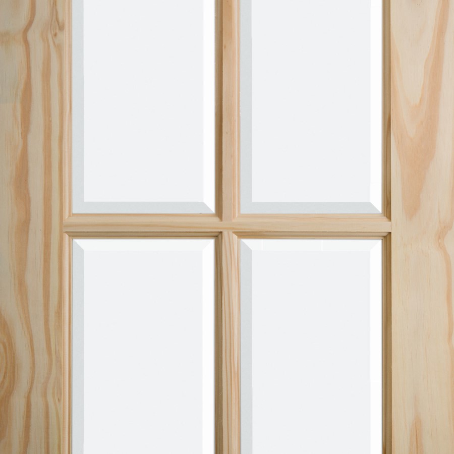 Internal Pine Traditional Glazed French Doors with Clear Glass  - Unfinished - 1981 x 1168 x 34mm - Newland Essential - XL Joinery