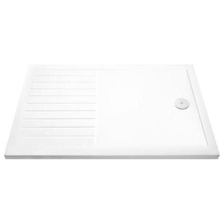 Claristone White Walk in Shower Tray with Drying Area & Waste - 1400 x 900mm 