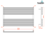 Towelrads Oxfordshire White  Heated Towel Rail Radiator - 600 x 1000mm