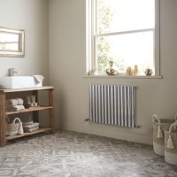 Chrome Horizontal Bathroom Radiator 600 x 832mm