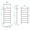 Diva Polished Stainless Steel Heated Towel Rail - 1200 x 500mm