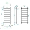 Diva Brushed Stainless Steel Heated Towel Rail - 1200 x 500mm