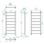 Diva Brushed Stainless Steel Heated Towel Rail - 1200 x 500mm