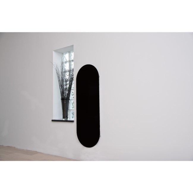 Black Vertical Glass Radiator - 1380 x 500mm