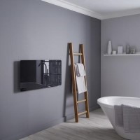 Black Horizontal Glass Radiator 700W - 1000 x 500mm