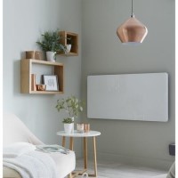 White Horizontal Glass Radiator 350W - 600 x 600mm - Electric