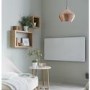 White Horizontal Glass Radiator 350W - 600 x 600mm - Electric
