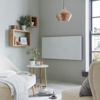 White Horizontal Glass Radiator 1000W - 600 x 1200mm - Electric