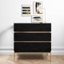 Black 3 Drawer Chest of Drawers - Xander