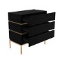 Black 3 Drawer Chest of Drawers - Xander