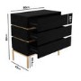 Black 3 Drawer Chest of Drawers - Xander