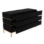 Black 6 Drawer Wide Chest of Drawers - Xander