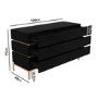 Black 6 Drawer Wide Chest of Drawers - Xander