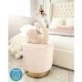 Xena Velvet Pouffe in Baby Pink - Small Round Upholstered Stool