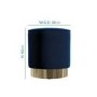 Xena Velvet Pouffe in Navy Blue - Small Round Upholstered Stool
