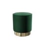 Xena Velvet Pouffe in Dark Green - Small Round Upholstered Stool