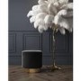 ONLY OPENED - Xena Velvet Pouffe in Anthracite Grey - Small Round Upholstered Stool