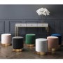 Xena Pouffe in Anthracite Grey Velvet - Small Round Upholstered Stool