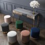 ONLY OPENED - Xena Velvet Pouffe in Anthracite Grey - Small Round Upholstered Stool
