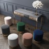 GRADE A1 - Xena Velvet Pouffe in Anthracite Grey - Small Round Upholstered Stool