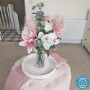 GRADE A2 - Xena Large Quilted Button Pouffe in Baby Pink Velvet
