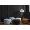 GRADE A1 - Xena Large Quilted Button Pouffe in Dark Grey Velvet