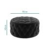 GRADE A1 - Xena Large Quilted Button Pouffe in Dark Grey Velvet