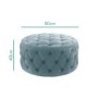 Xena Large Buttoned Footstool in Light Duck Egg Blue Velvet