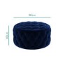 Xena Large Quilted Button Pouffe in Navy Velvet