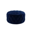 Xena Large Quilted Button Pouffe in Navy Velvet