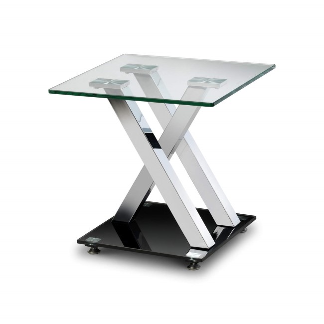 Julian Bowen X-Frame Glass Lamp Table