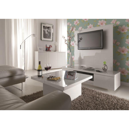 Caxtons Rubix Wide White TV Cabinet