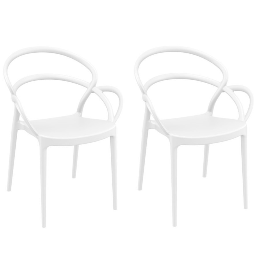 Mila White Dining Chair - Set of 2