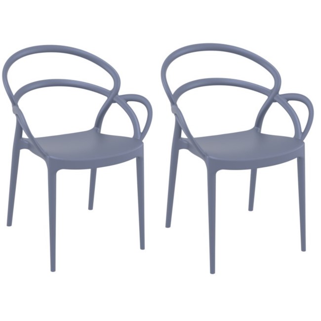 Mila Dark Grey Dining Chair  - Set of 2