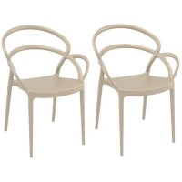 Mila Taupe Dining Chair - Set of 2