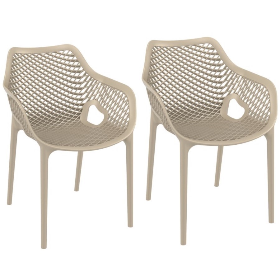 Spring Taupe Dining Armchair - Set of 2