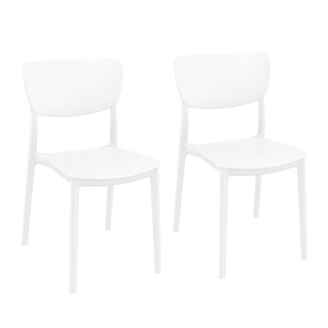 Monna White Dining Chair - Set of 2