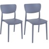 Monna Dark Grey Dining chair - Set of 2