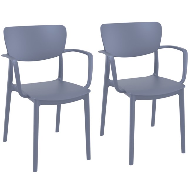 Lisa Dark Grey Dining Chair - Set of 2
