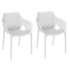 Spring White Dining Chair with Arms - Set of 2