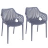 Spring Anthractie Dining Chair with Arms - Set of 2